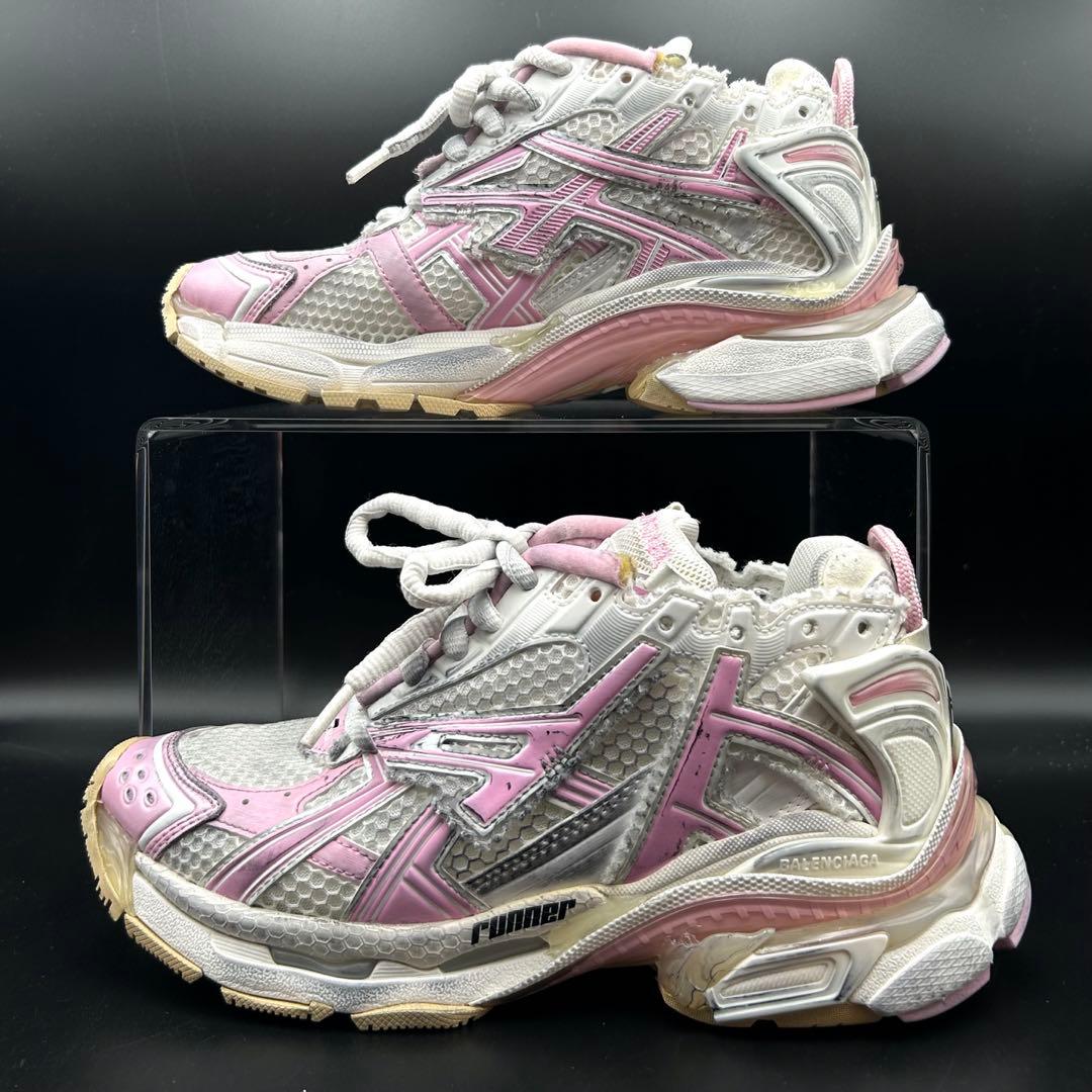 【美品】バレンシアガ RUNNER スニーカー レディース レザー ピンク