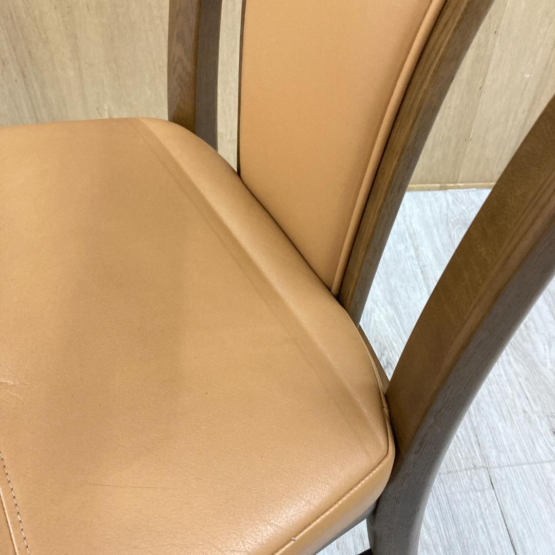 【カリモク】本革　ダイニングチェア　ハイバック　椅子　B