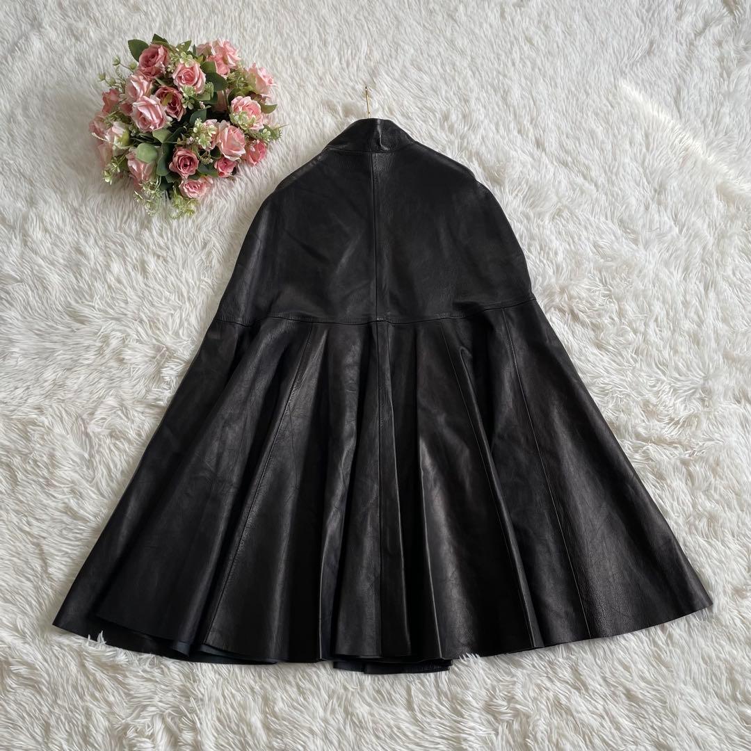 A*a様 《 最高峰の絶品 》 VALENTINO ボウタイ付き レザーケープ