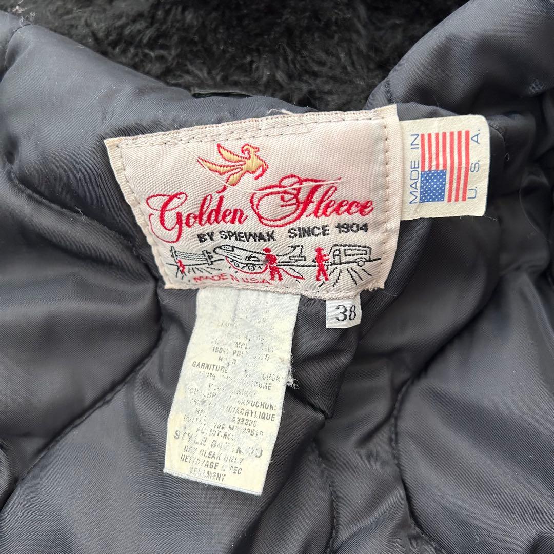 SPIEWAK N3B フライトジャケット 38 黒 リアルファー アメリカ製
