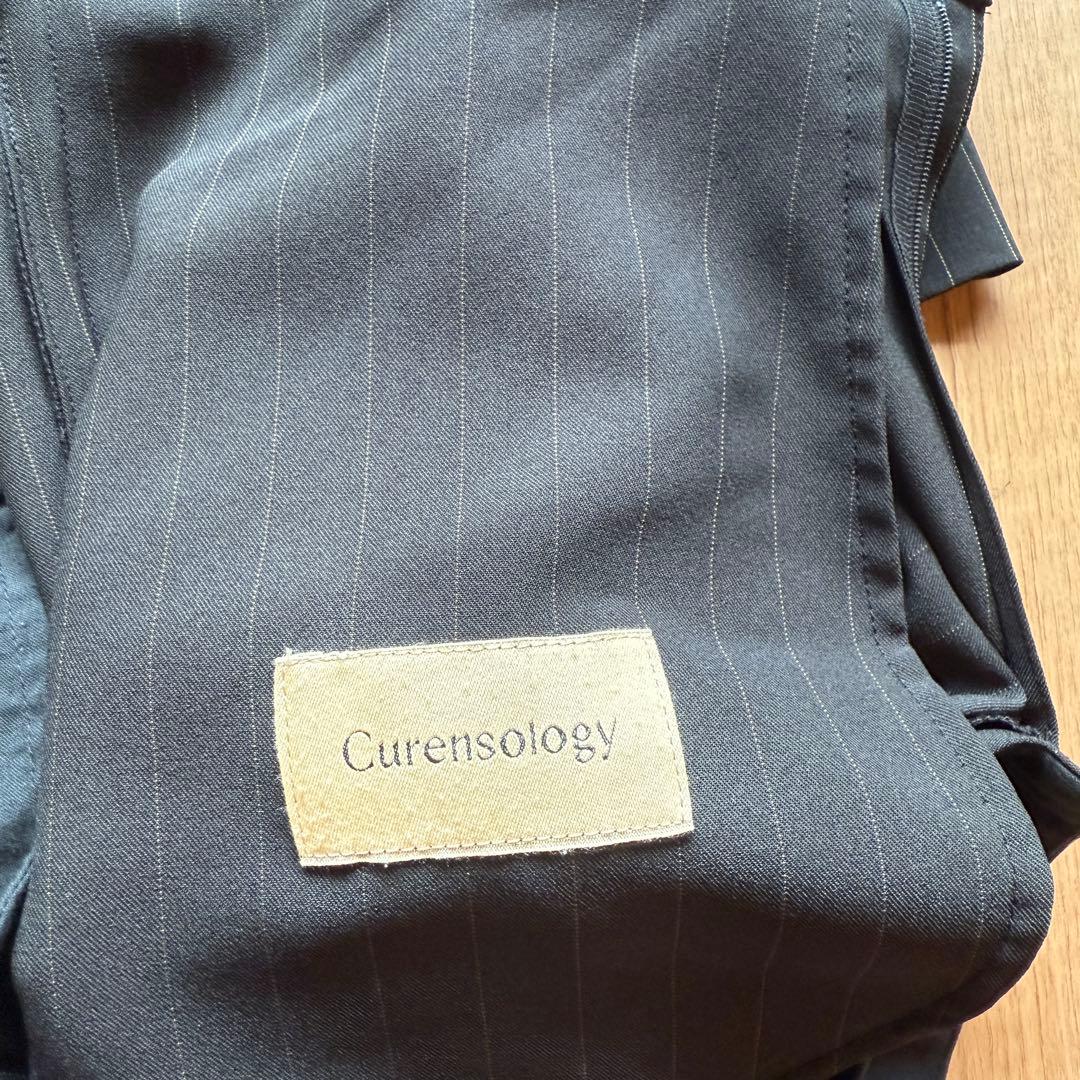 美品　カレンソロジー　黒ピンストライプ　サスペンダーパンツ　フリーサイズ