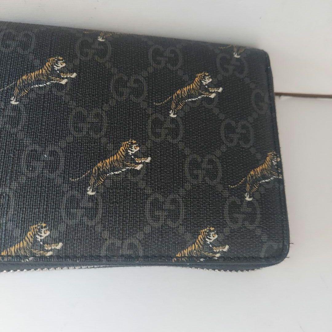 ☆美品☆GUCCI GGスプリーム レザー ラウンドファスナー 虎　長財布