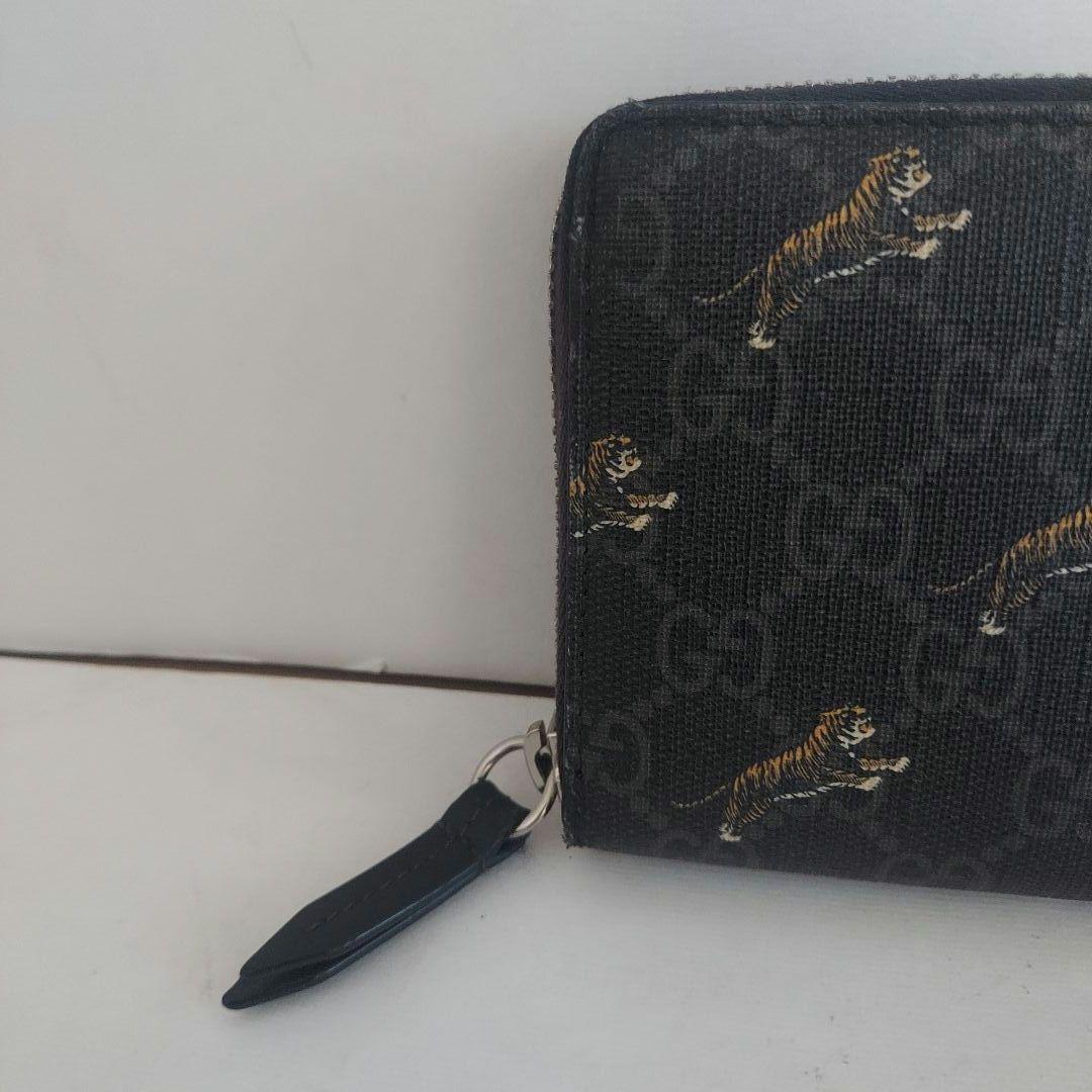 ☆美品☆GUCCI GGスプリーム レザー ラウンドファスナー 虎　長財布