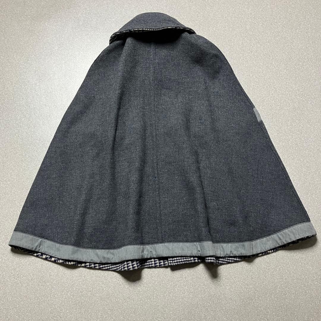 【リバーシブル マックスマーラ】ポンチョ コート ウインドウペンチェック