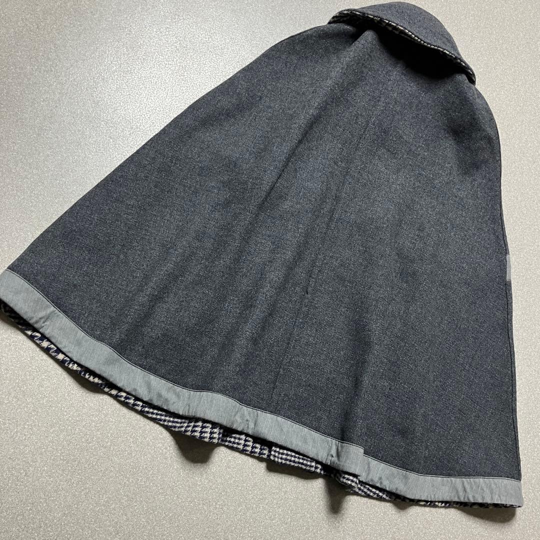 【リバーシブル マックスマーラ】ポンチョ コート ウインドウペンチェック