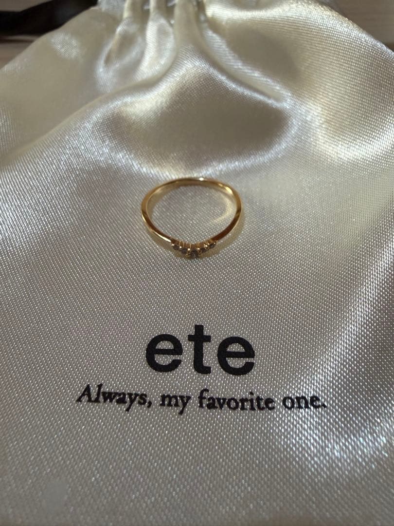【ete】　K10YG ダイヤモンド　ピンキーリング　3号