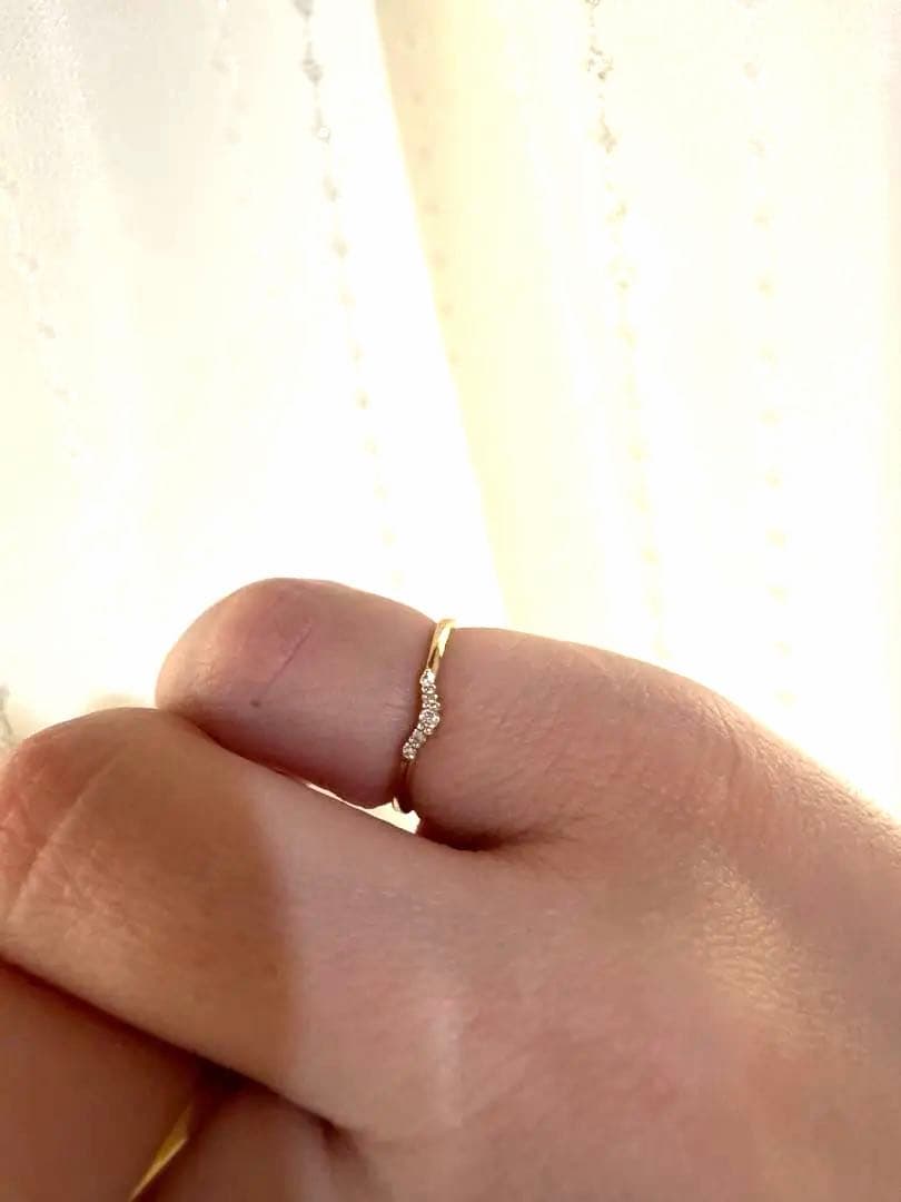 【ete】　K10YG ダイヤモンド　ピンキーリング　3号