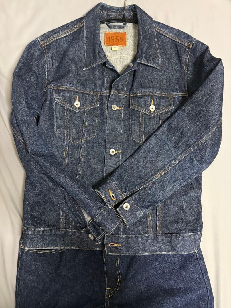 GAP 1969 デニムセットアップ　濃紺　レザーパッチ