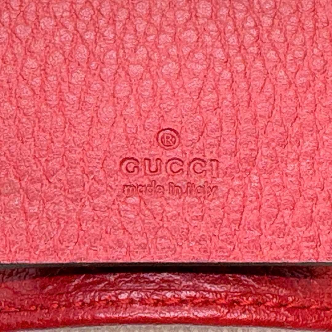 正規品 GUCCI GGマーモント 6連キーケース 赤 レザー ゴールド金具 美