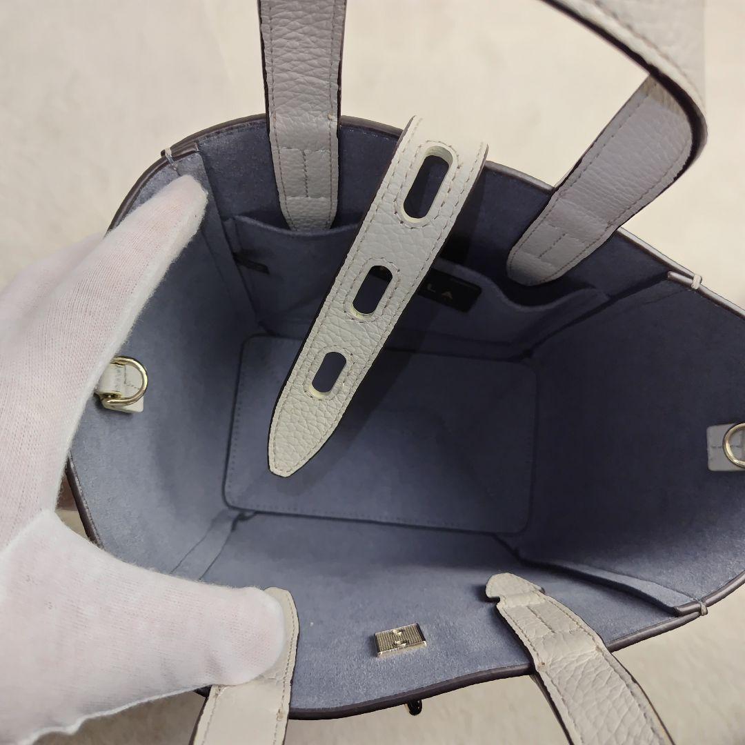 ✨美品✨FURLA　ミニネット　ショルダーバッグ　レザー　アイボリー　2way