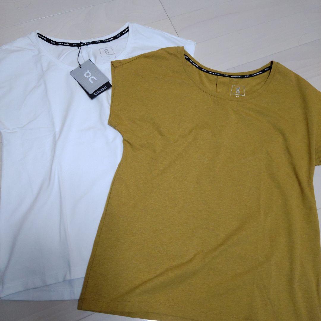 On ランニングTシャツ　ホワイトxs イエロー s 半袖Tシャツ 2枚セット