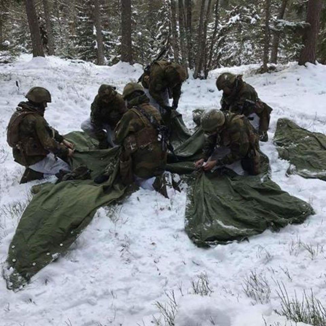 軍幕屋】希少☆ノルウェー軍幕☆テント☆4枚組☆野営☆ソロキャン