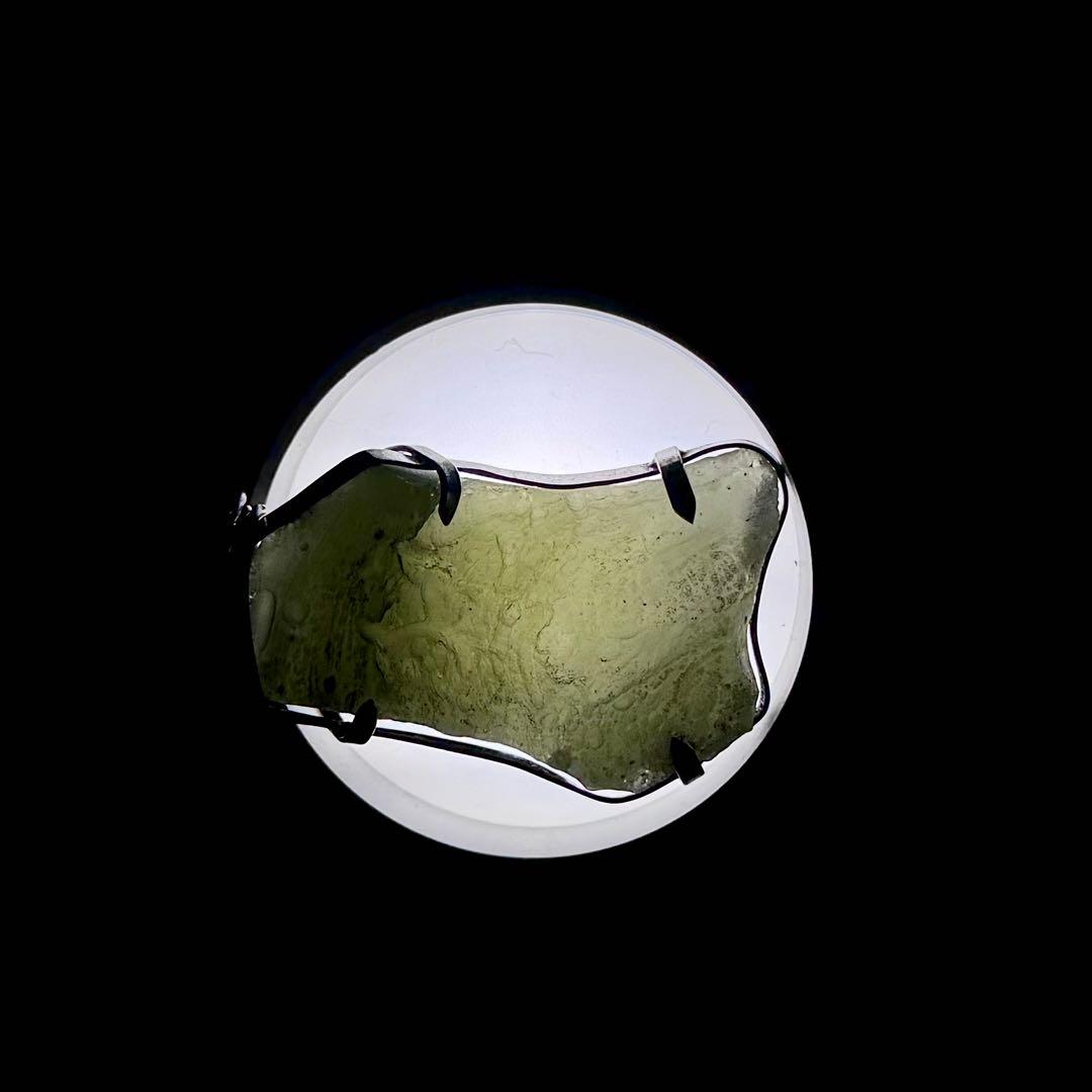 【希少】モルダバイト 原石 シルバー925 ペンダントトップ 27.35g