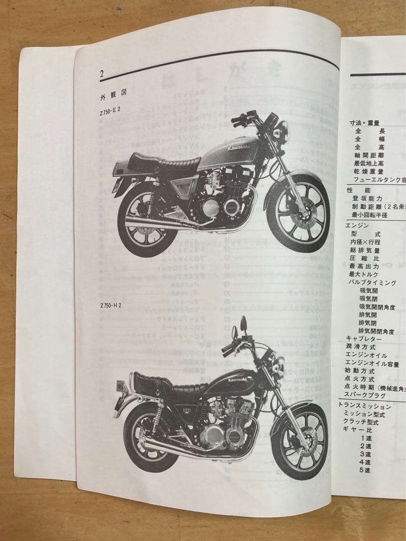 カワサキ KAWASAKI Z750GP GPZ750サービスマニュアル