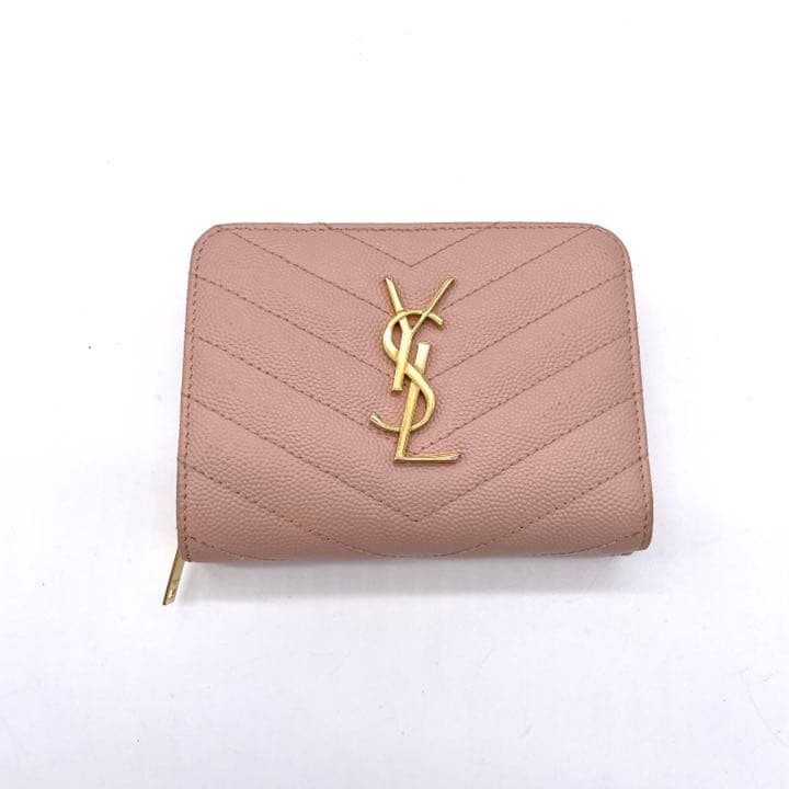 付属品完備】 サンローラン カサンドラ 二つ折り財布 キャビアスキン