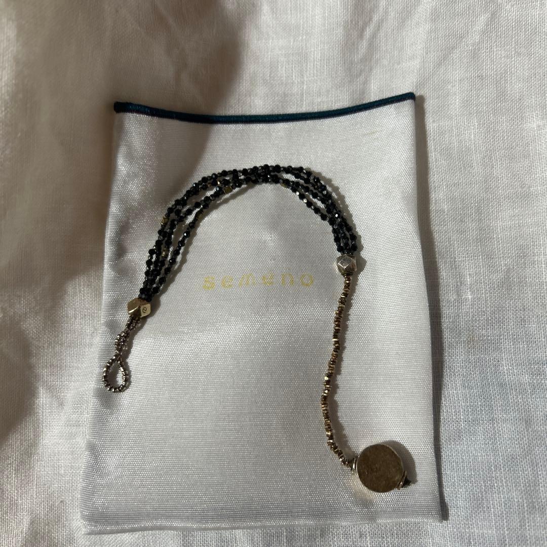 sememo ブラックスピネル 4連ブレスレット