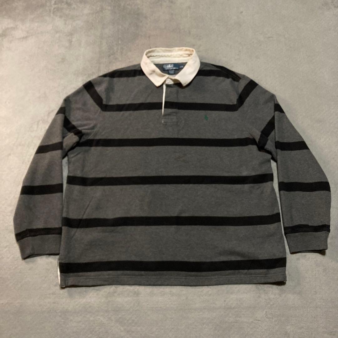 PolobyRalphLauren RugbyShirt 刺繍 90s XXL - メルカリ