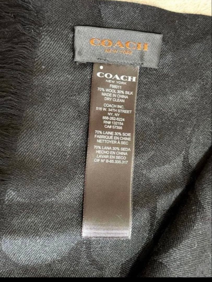 【ぐっちゃん】【未使用】COACH ストール シグネチャー アウトレット