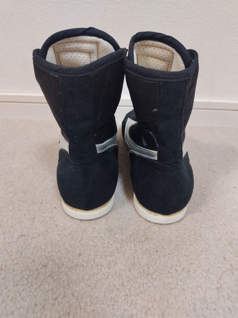 【極美品】ミズノ ボクシングシューズ　ブラック/シルバー　25.5cm