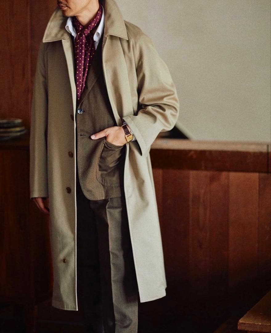 オーベルジュ×ブリッラ⭐️ステンカラーコート⭐️38⭐️ベージュ玉虫ソラーロ　完売品