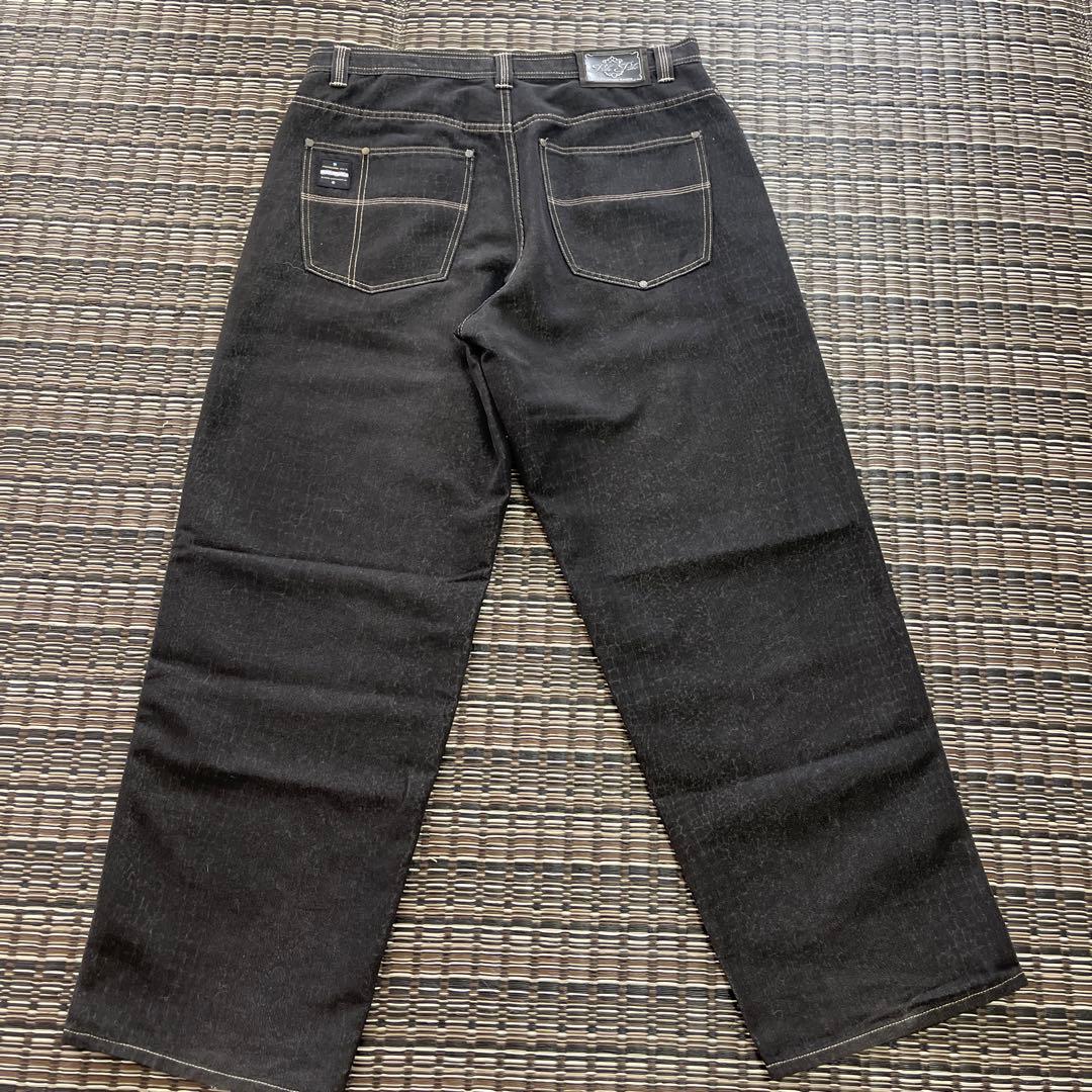 pellepelle ブラックデニム パイソン柄 ファッション メンズ パンツ