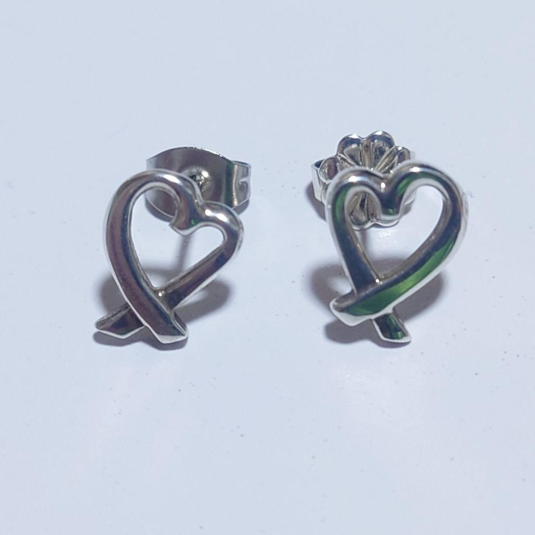 未使用に近い ティファニー ピアス ラビングハート シルバー 925 両耳
