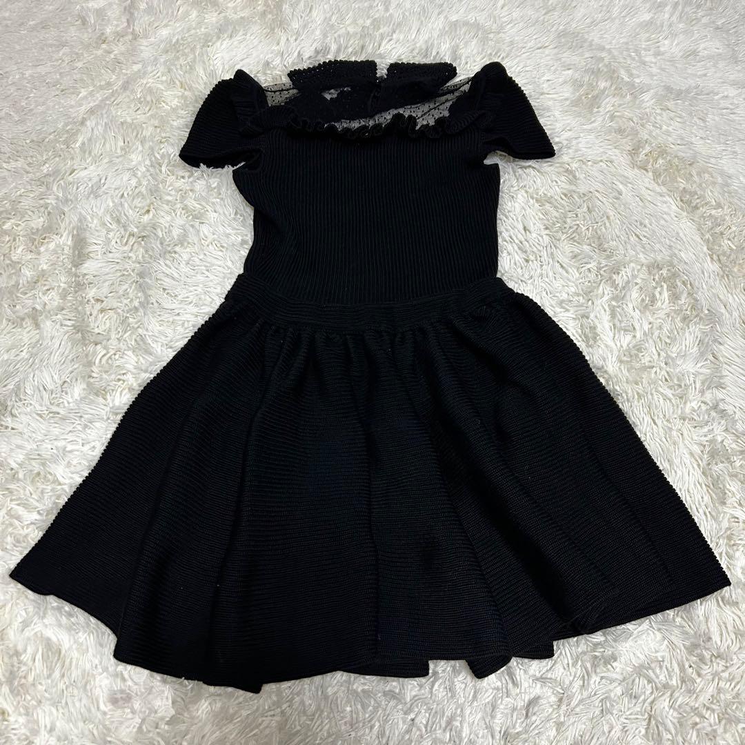 極美品 red valentino ニットワンピース 肉厚 リボン レース L 楽天