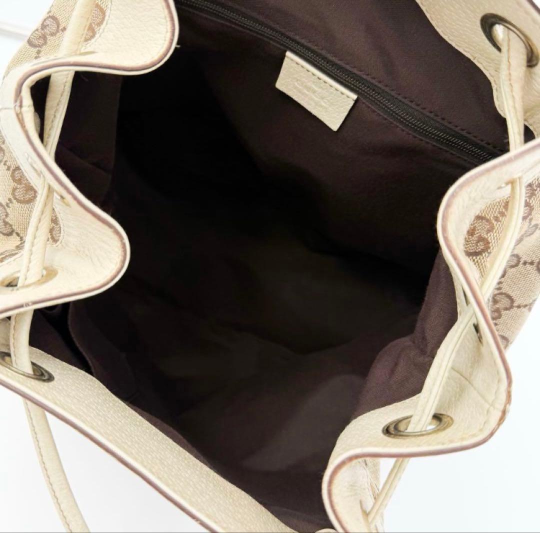 人気 GUCCI アビー GGキャンバス×レザー リュック 保存袋付き ブラウン