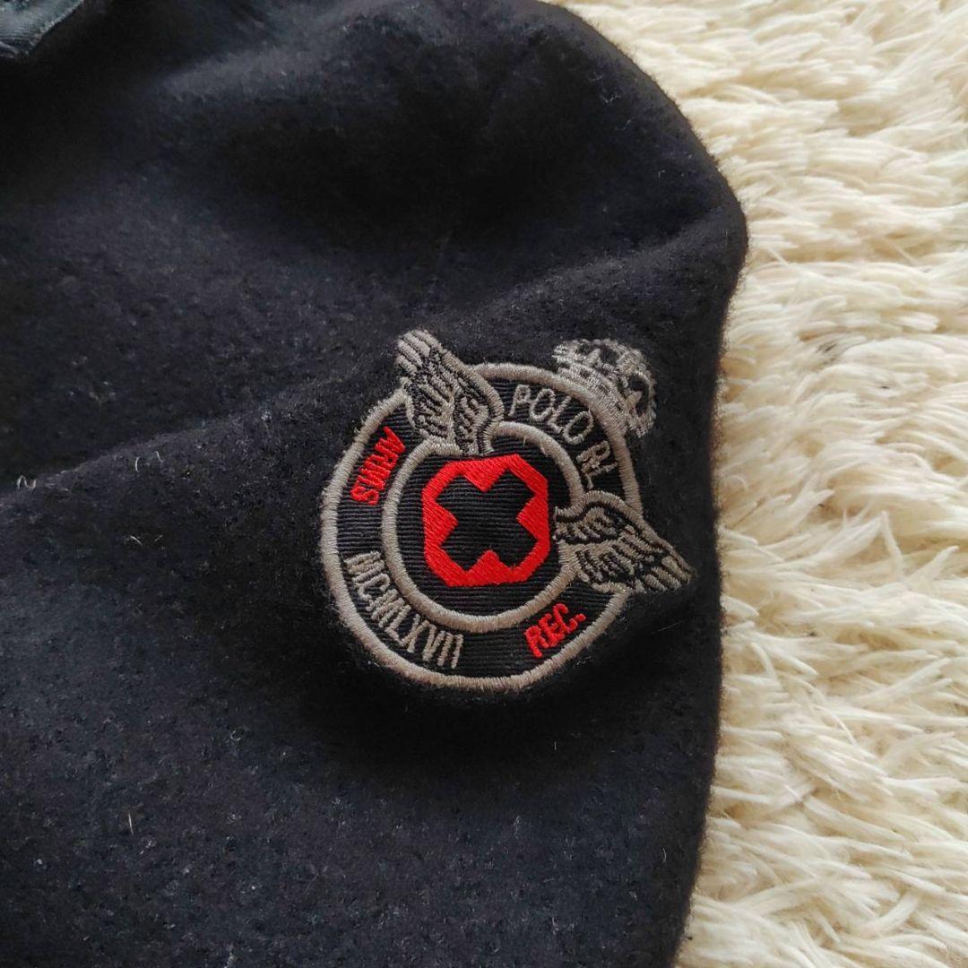 90s Ralph Lauren エンブレムロゴ 縮絨 ボタン ニット セーター