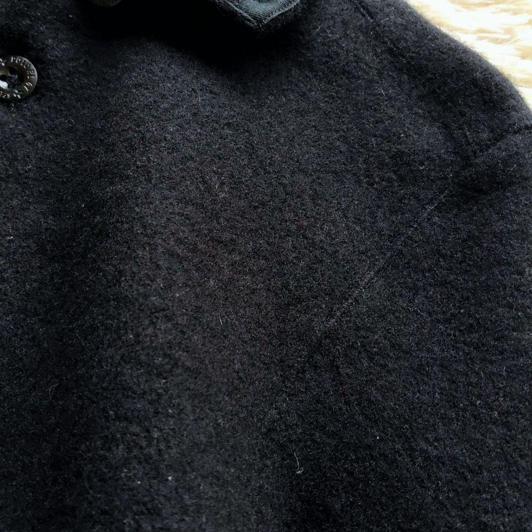 90s Ralph Lauren エンブレムロゴ 縮絨 ボタン ニット セーター