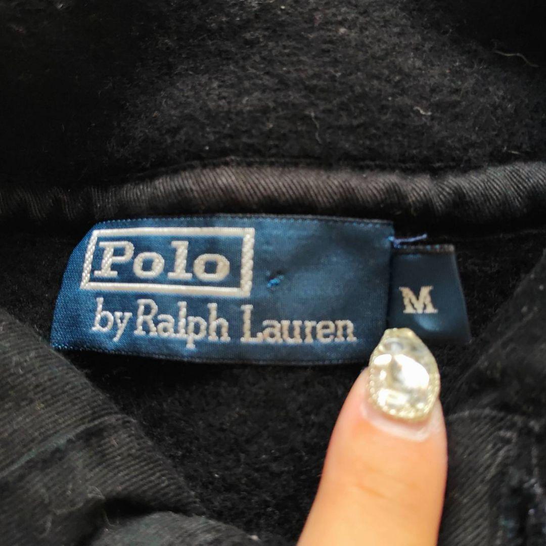 90s Ralph Lauren エンブレムロゴ 縮絨 ボタン ニット セーター