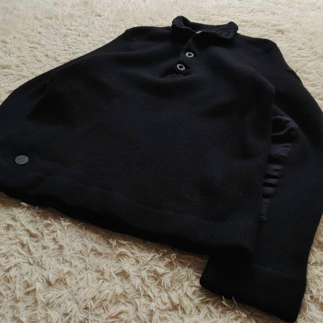 90s Ralph Lauren エンブレムロゴ 縮絨 ボタン ニット セーター