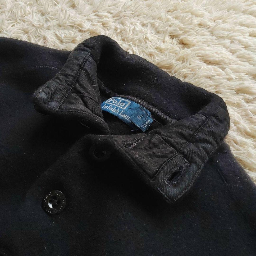 90s Ralph Lauren エンブレムロゴ 縮絨 ボタン ニット セーター