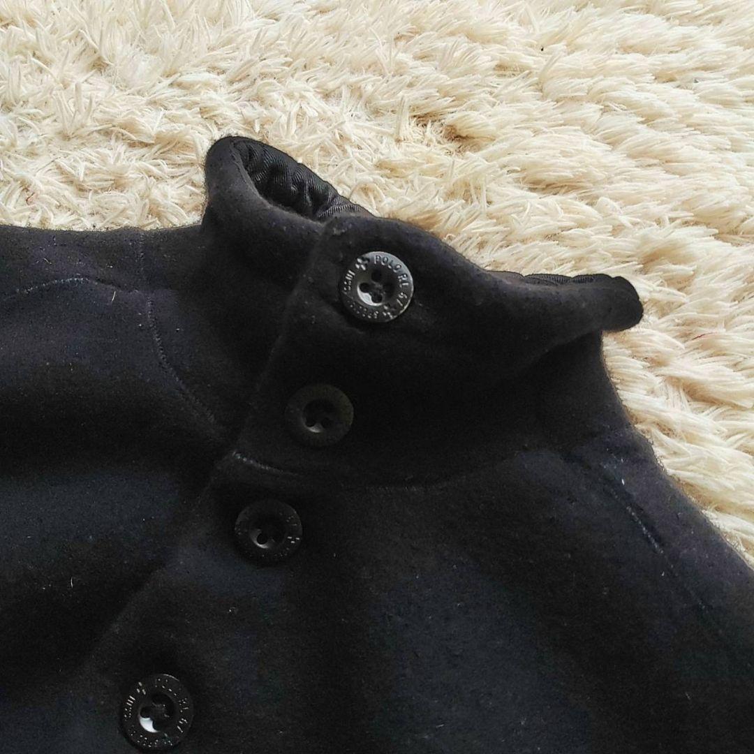 90s Ralph Lauren エンブレムロゴ 縮絨 ボタン ニット セーター