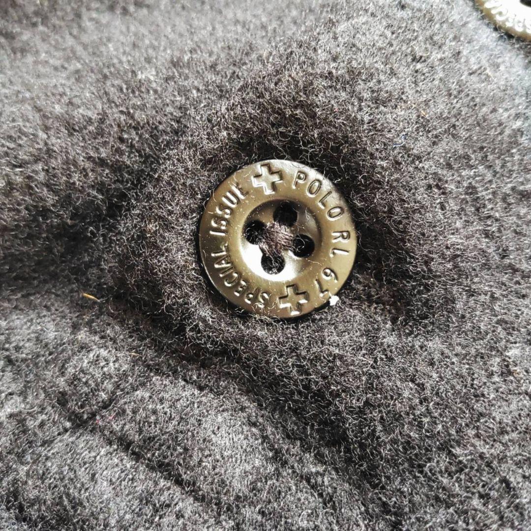 90s Ralph Lauren エンブレムロゴ 縮絨 ボタン ニット セーター