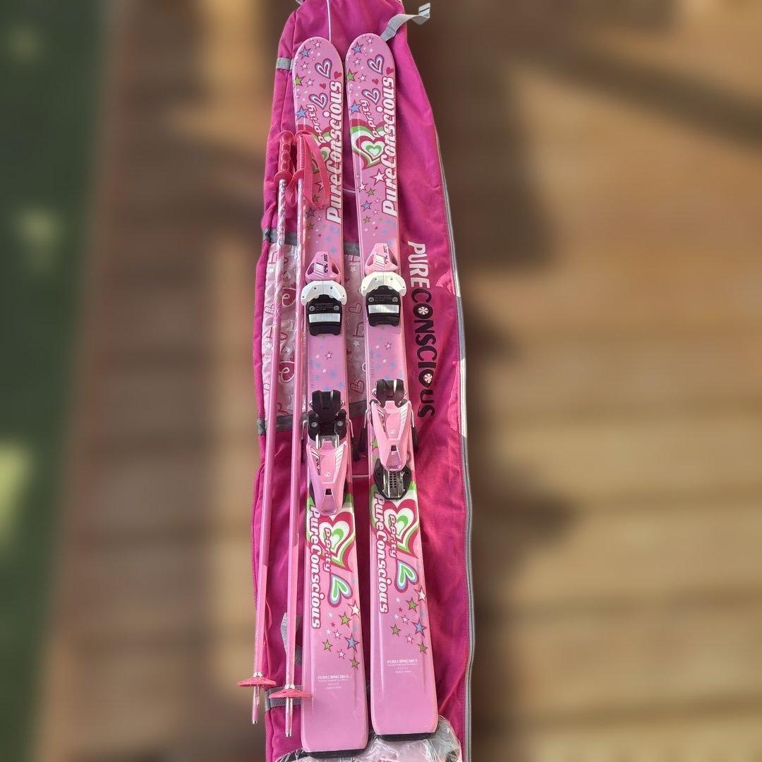 ピンク スキー板セット ピュアコンシャス 130 - メルカリ