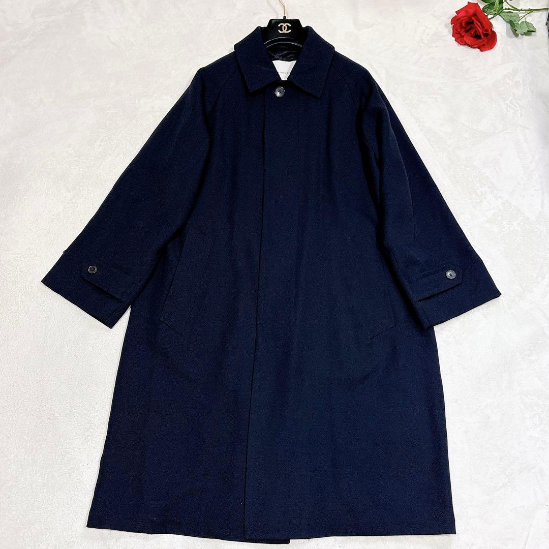 未使用✨　マッキントッシュ　ステンカラーコート　ウール　100% ネイビー