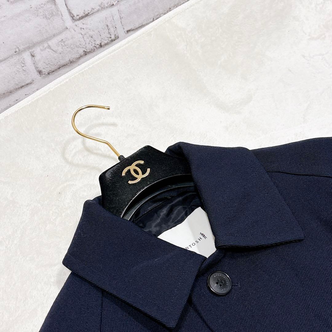 未使用✨　マッキントッシュ　ステンカラーコート　ウール　100% ネイビー