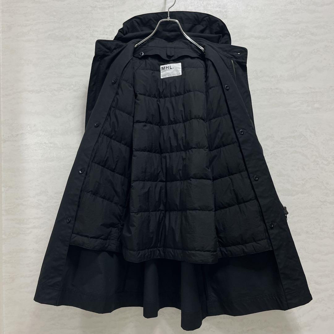 『MHL.』フーディーコート/ライナー取外し/3way/モッズコート/ブラック