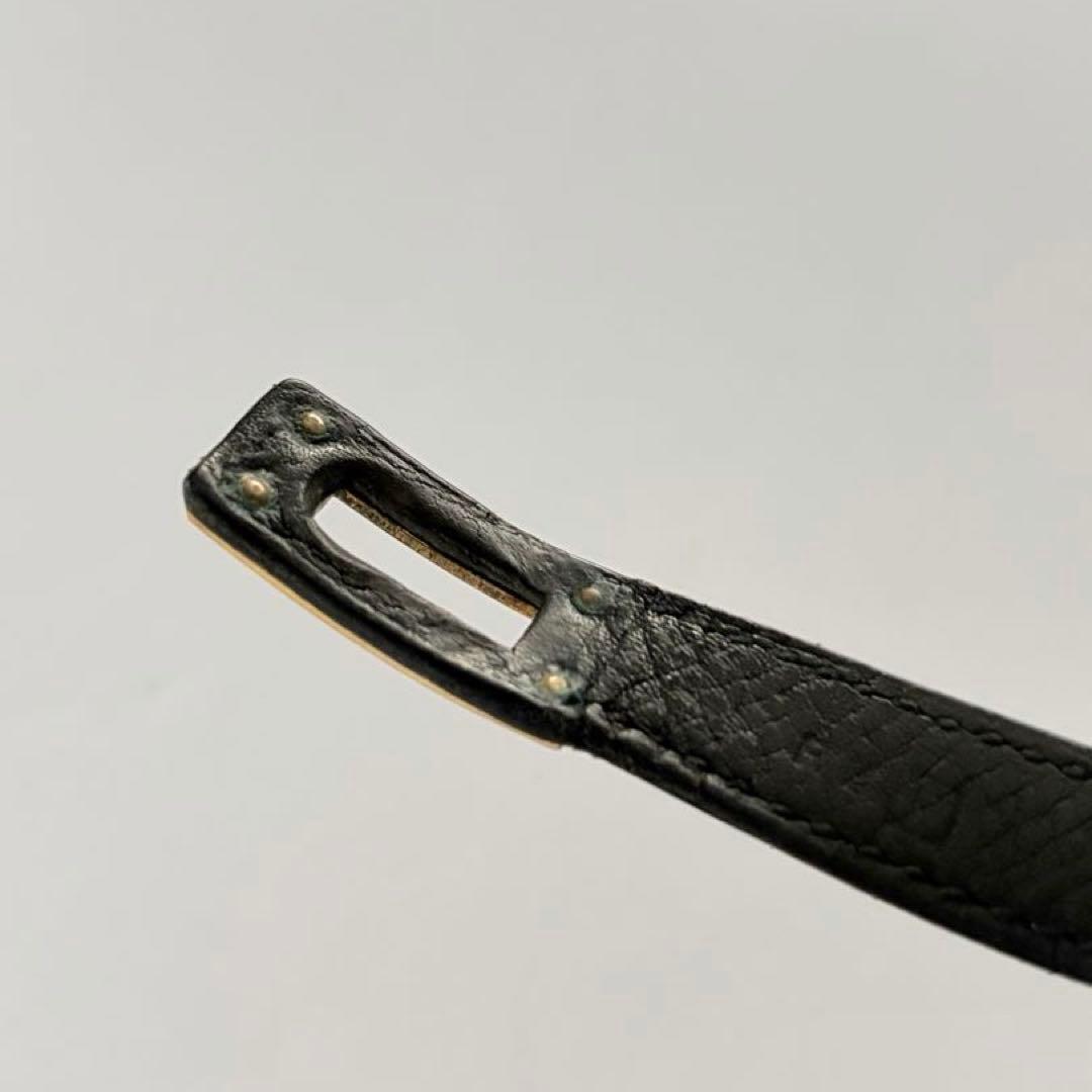 エルメス　レザー ブレスレット ブラック　黒　ケリー　ドゥブルトゥール