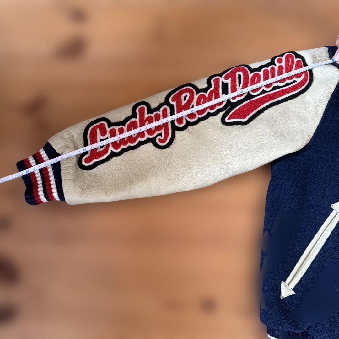 【激レア！300着限定】TEDMAN スタジャン 袖レザー 紺 42( L )