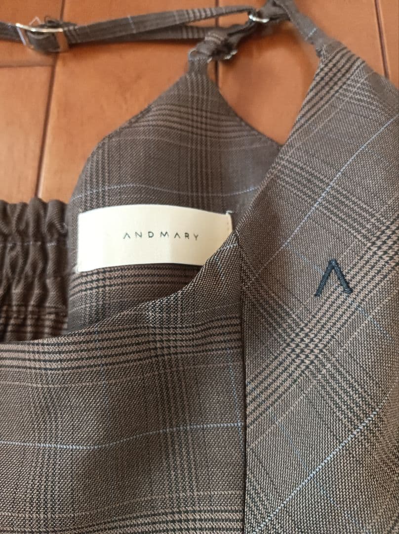 ANDMARY Betty layered check dress/brown - メルカリ