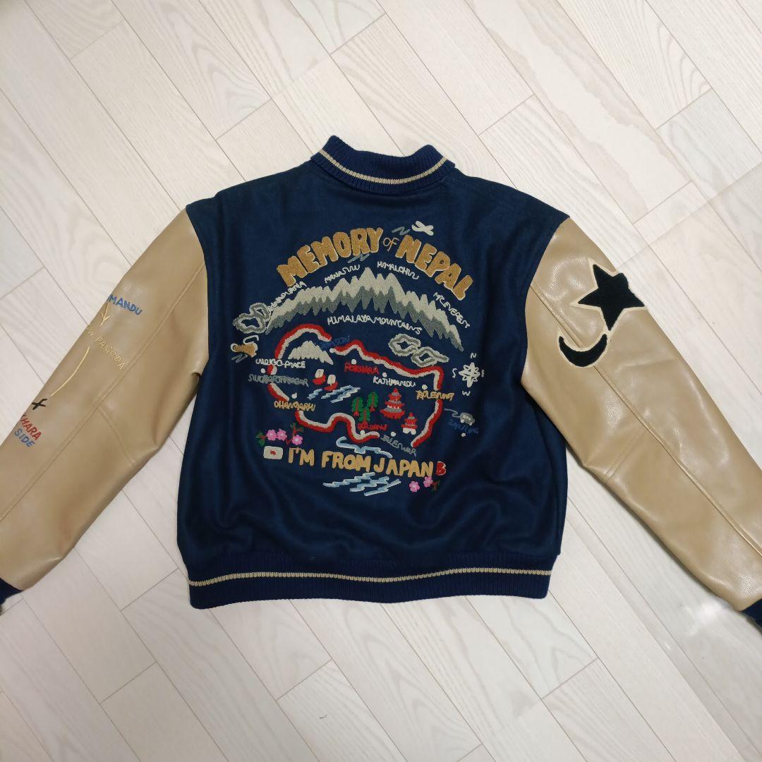 HIGH STANDARD スタジャン L ネイビー/ベージュ