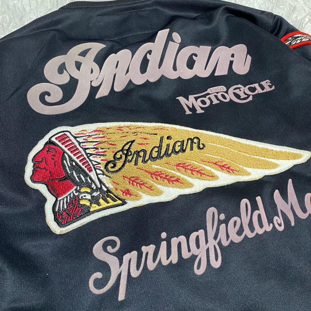 XL 希少サイズ　Indian Motorcycle スタジャン 刺繍　ロゴ