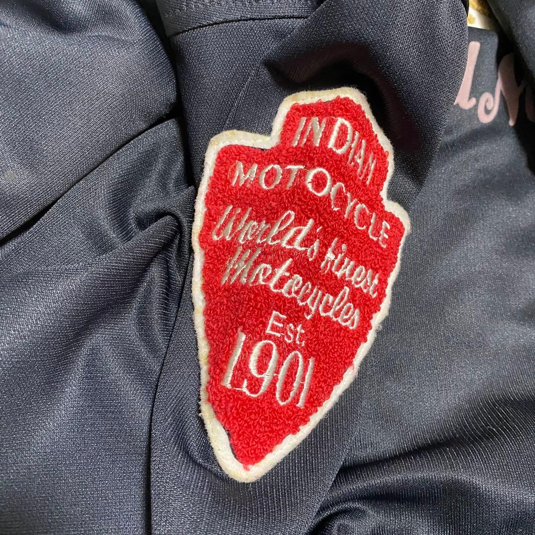 XL 希少サイズ　Indian Motorcycle スタジャン 刺繍　ロゴ