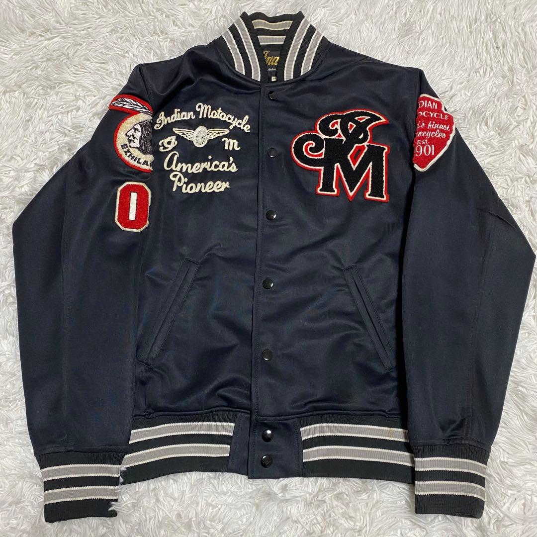 XL 希少サイズ　Indian Motorcycle スタジャン 刺繍　ロゴ