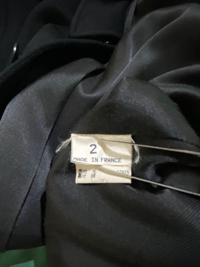 クリーニング済★フランス製⭐︎アニエスベー ウールコート ブラック　2 希少
