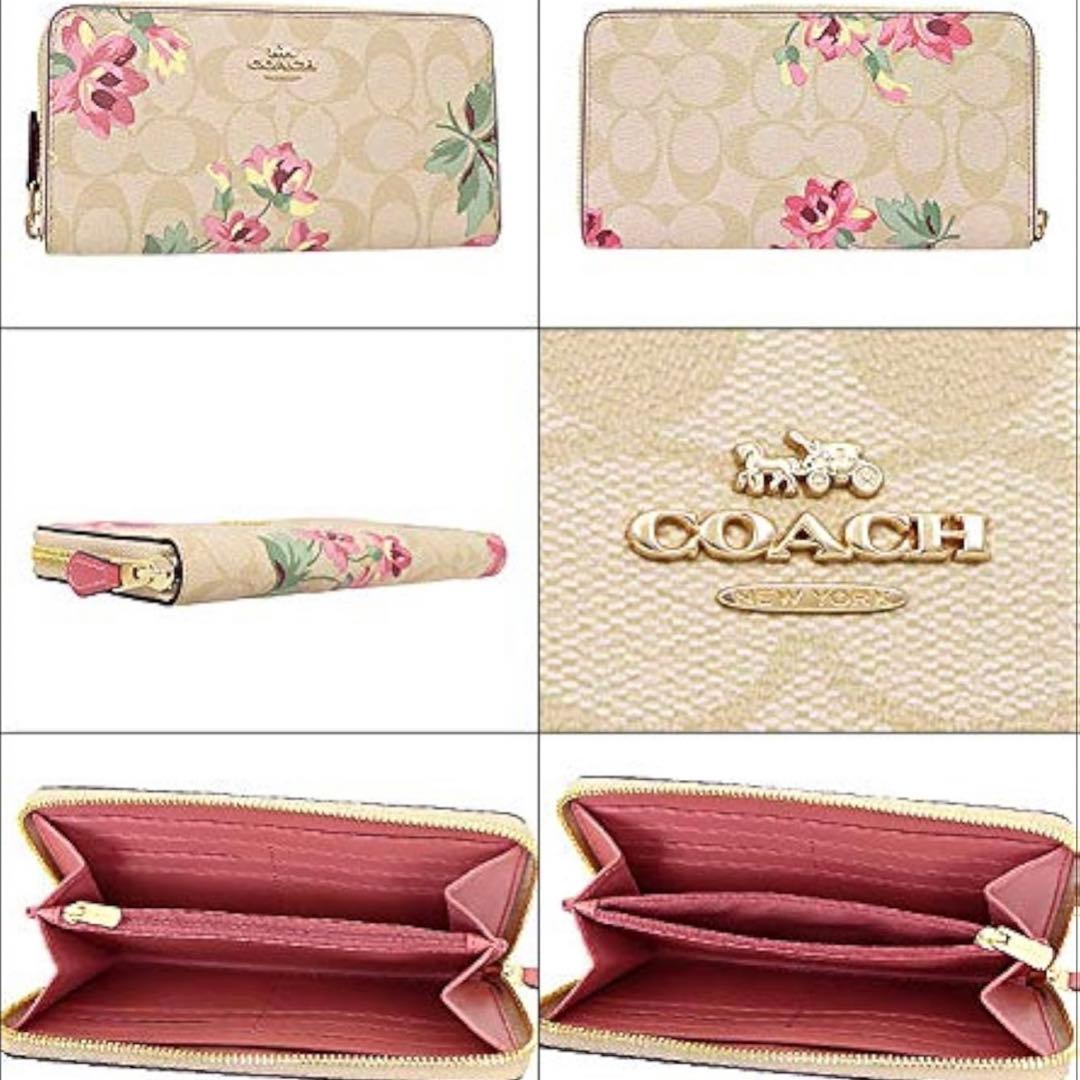 ✨新品 COACH コーチ 長財布 財布 シグネチャー フローラル 花柄 ピンク