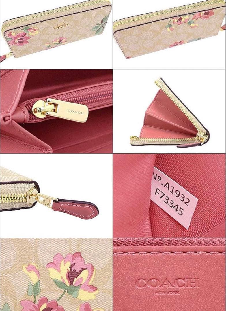 ✨新品 COACH コーチ 長財布 財布 シグネチャー フローラル 花柄 ピンク