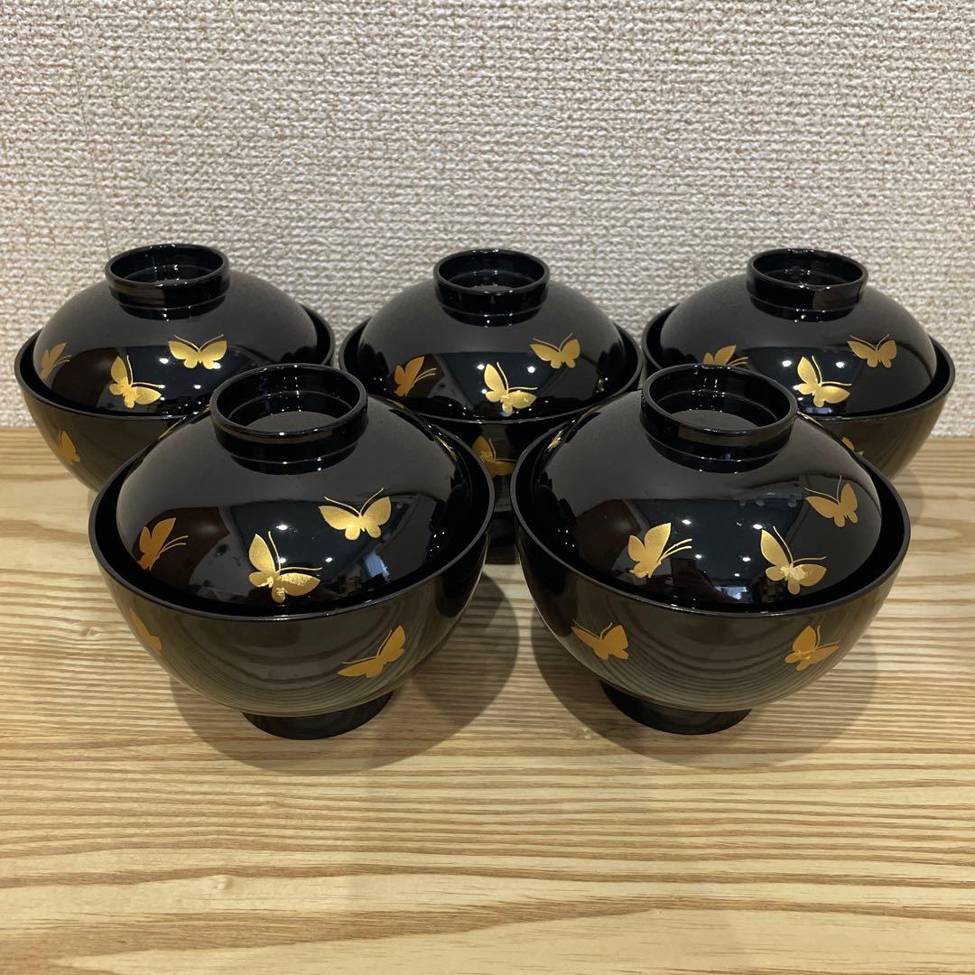 Rikako様HANAE MORIしっきシック 森英恵 漆器 5客揃 汁椀セット